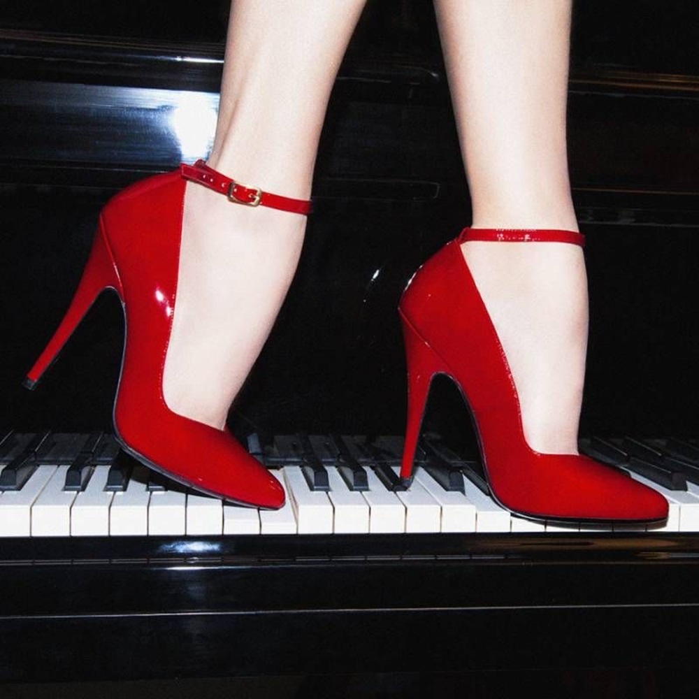 Madison Ernest Red Patent Leather Heels GO12 38.5